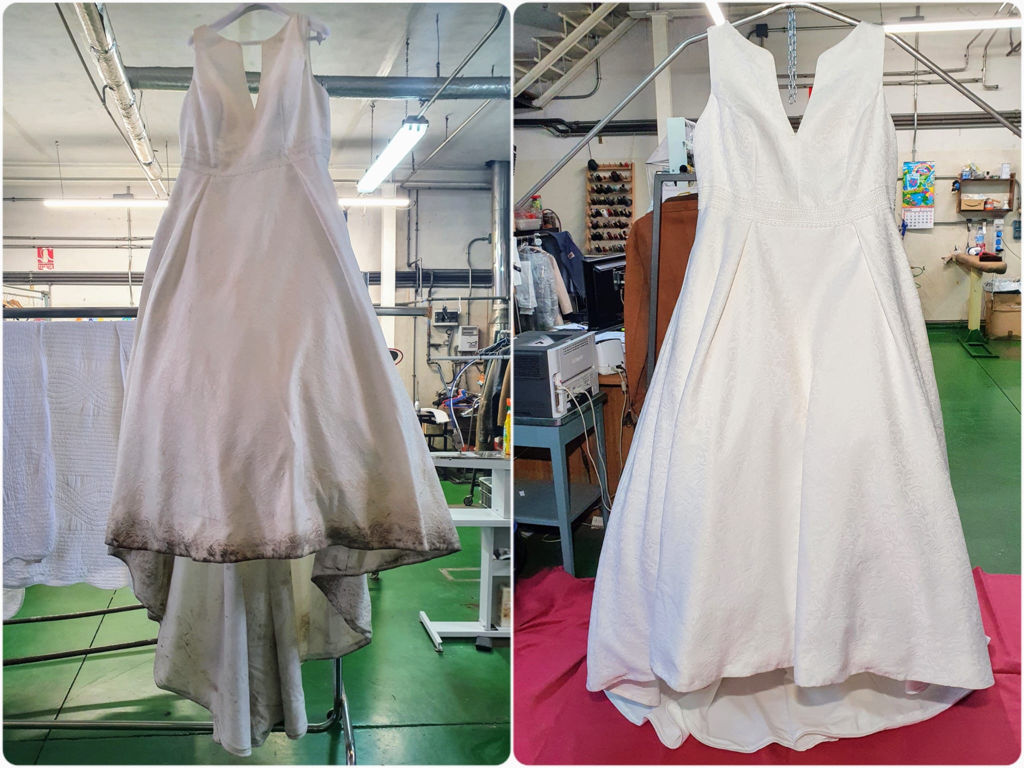 ANTES — Vestido novia amarillento